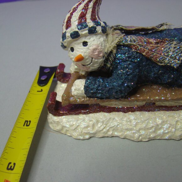 2001 Snowsnickle "Snowboy on Sled" ENESCO figure 861855, Linda Lindquist Baldwin - Picture 14 of 15